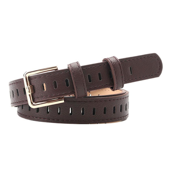 NYA Trendiga läderbälten för damer Spänne Midja Casual Mode Black One size