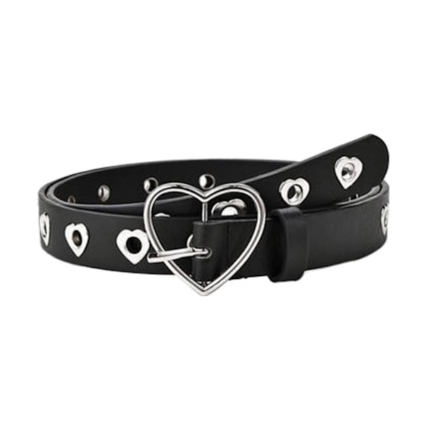 Kreativt hjärtformat hålbälte för kvinnor, urholkat, mångsidigt L Black 1pcs