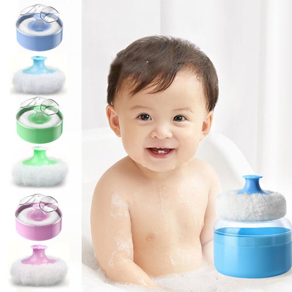 Talkpuder Puff med Box Fodral Behållare Baby Mjuk Ansikte Kropp Puff Puder Z6U2 Green 1set