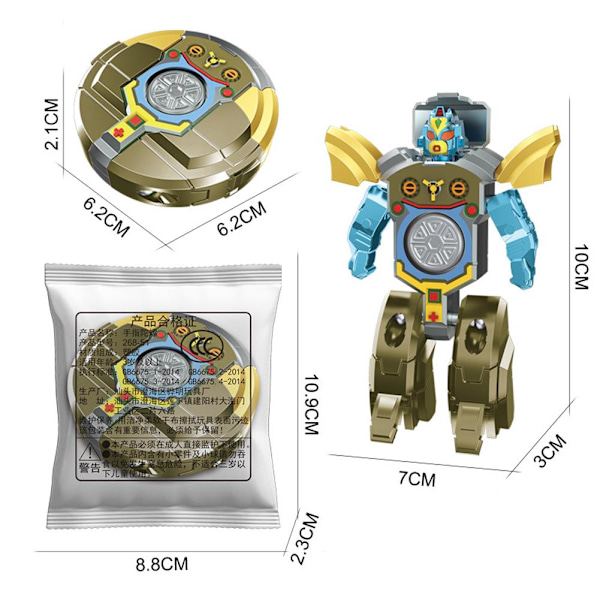 Barn Förvandlar Dinosaurie Mecha Tank Robot Kreativ Spinner Fidget Dekompression Fingertopp U5w1 silver 1pcs