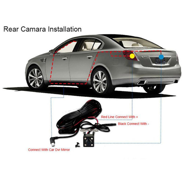 Klar lager】5-stifts HD-bilens backkamera 4LED-backkamera Ni lens only One-size