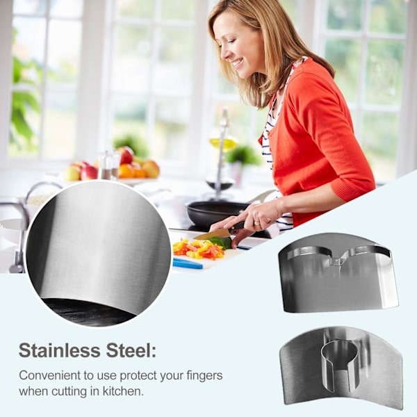 Kök Finger Hand Protector Guard Rostfritt Stål Skiva Kock Hack Verktyg] K5T0 single finger One-size