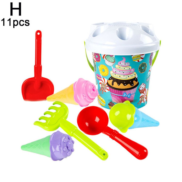 Sommarstrandleksaker Kit för Barn Sandset Strandspel Leksak Hinkar S ice cream tub 1set