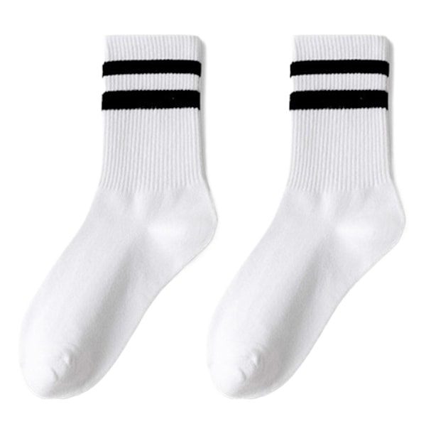 Mellanhöga Strumpor Ren Bomull Casual Sport Långa Strumpor Ins Trendiga White 1 set