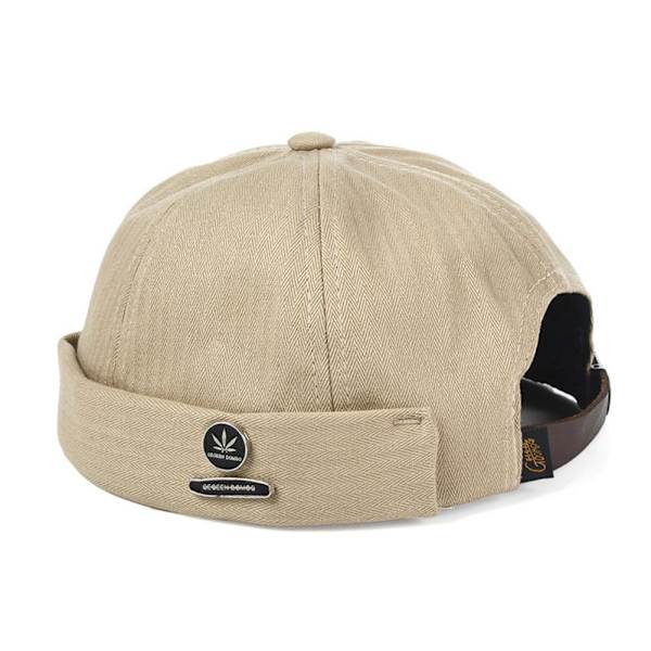 Unisex Justerbar Skallehatt Keps Casual Docker Sjöman Kantlös grey one-size