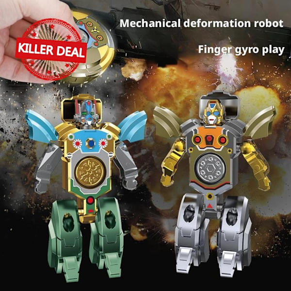 Barn Förvandlar Dinosaurie Mecha Tank Robot Kreativ Spinner Fidget Dekompression Fingertopp U5w1 green 1pcs
