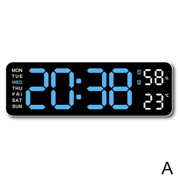 Med kalenderdatum Temperatur LED Stor Display USB Digital Väggklocka R9 Black shell orange lamp 1pcs