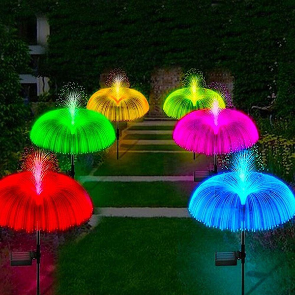 1/4 st Solar Power Trädgårdslampor LED 7Colour Change Jellyfish St B one size 2pcs