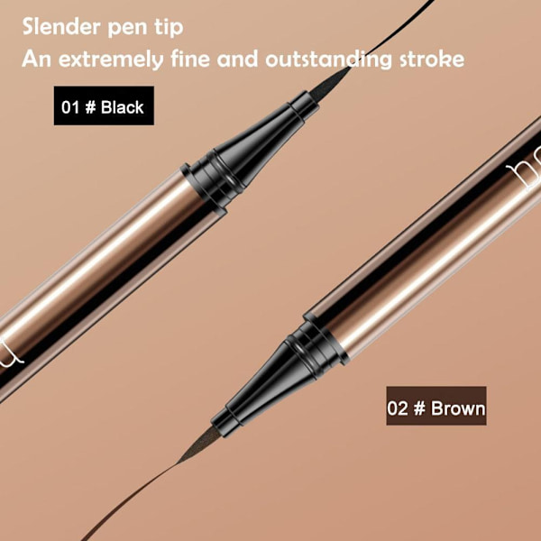 Svart Eyeliner Penna Vattentät Kladdfri Lämplig För Nybörjare Q0m7  02 # Brown 1ml