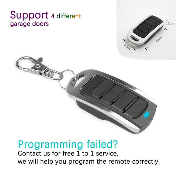 Garageportsfjärrkontroll för 433MHz 868mhz Kloning Fob HOT Key