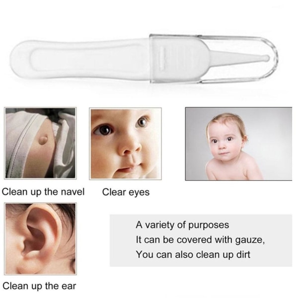 Baby Dig Booger Clip Barn Clean Ear Nose Navel Safety Pincet white 1 pcs