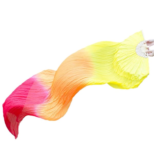 Gradient Dubbelsidig satin Dans Fan Craft - 150 cm Längd för W gradient one size