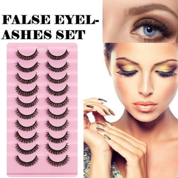 10 par ryska lösögonfransar D Mink Falska ögonfransar Fullt böjda HETA DH06-04 10 pairs