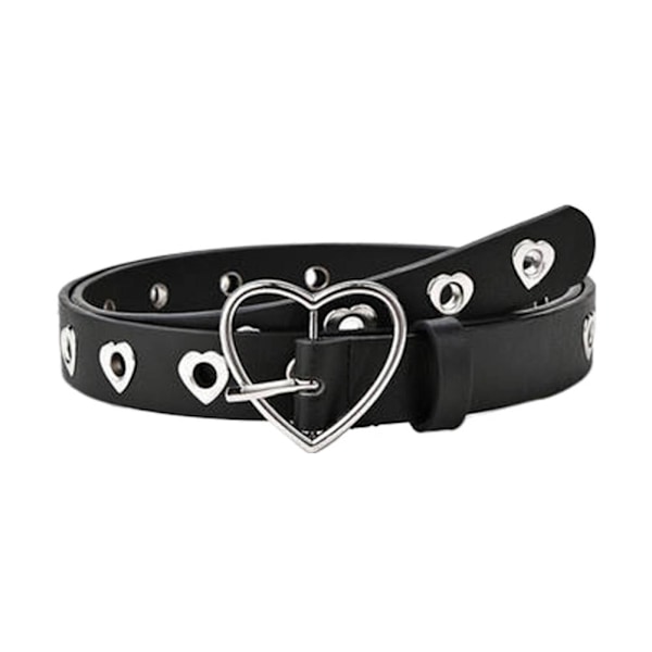 Kreativt hjärtformat hålbälte för kvinnor, urholkat, mångsidigt L Black 1pcs
