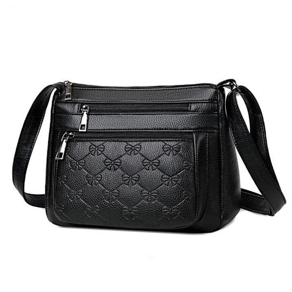 Dam Crossbody Väska Liten Brun Mjukt Läder BlackA One size