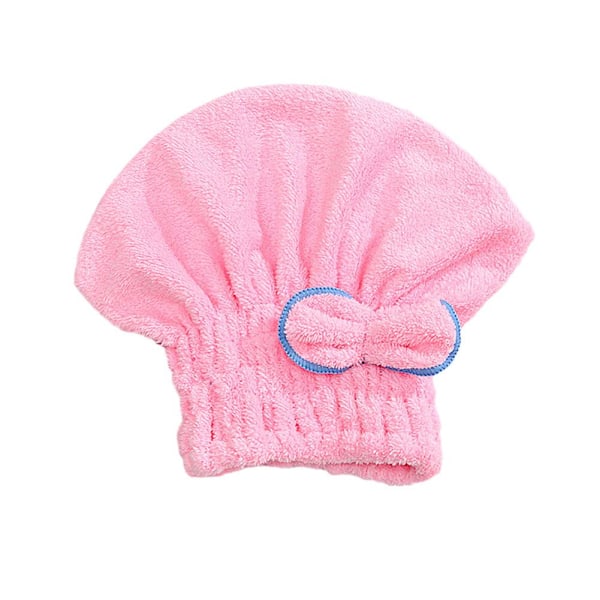 Varm snabb torkning hår turban hårtorkning handduk wrap hatt bulle mössor f red 1PC