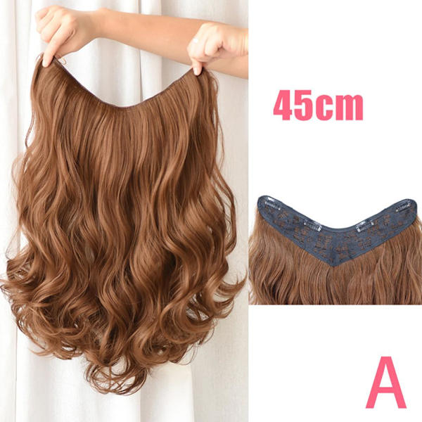 Lång lockig och vågig peruk för kvinnor dam G5J9 deep brown 60CM