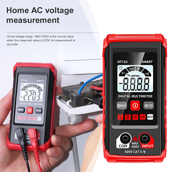 Generisk Digital Multimeter, Voltmeter, HT123 Digital Multimeter, 2000 Räknare, Automatisk Smart Digital Multimeter, Multimetertestare, Icke Co