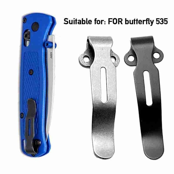 Rostfritt stål djup bärfickclips bärbar midjebaks klämma black One-size