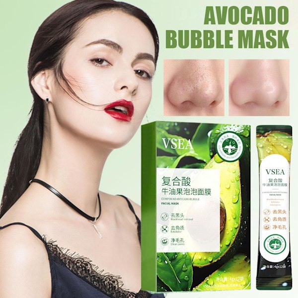 1 låda Avokado Bubble Rengörande LermaskAU Z2P6
