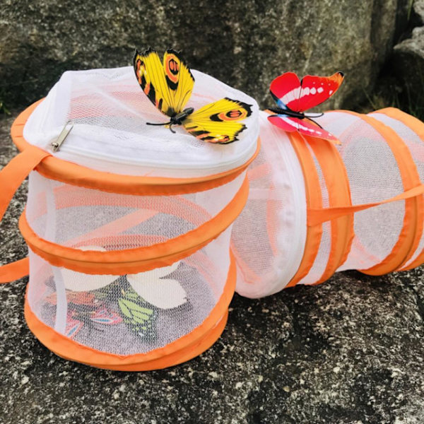 Mesh Hushålls Fjärilbur Insektsbur Förvaringshink Växtbur K3C4 orange 1pcs