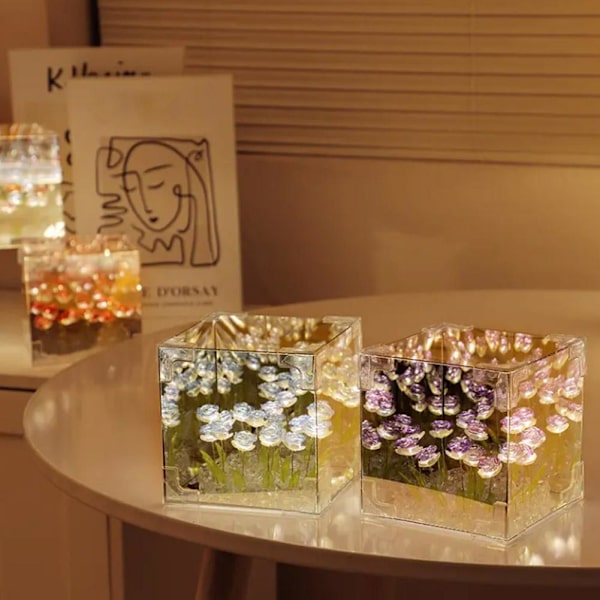 Rosblomma Hav DIY Nattlampa för Mors Dag, Alla Hjärtans Dag Födelsedag V7E2 Blue 1set