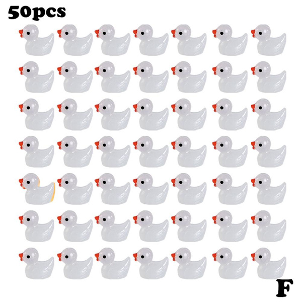 50 st Mini Anka Lys i Mörkret Mini Resin Figur Miniatyr Sce Transparent 50pcs