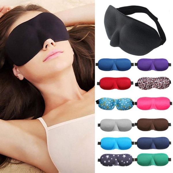 3D Travel Eye Mask Sömn vadderad Shade Cover Vila Slappna av att sova blue one-size