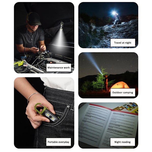 Mini LED Ficklampa Multifunktionell Nyckelringslampa Nattlig Nödvändig Midjehängande Nyckelring S5k9