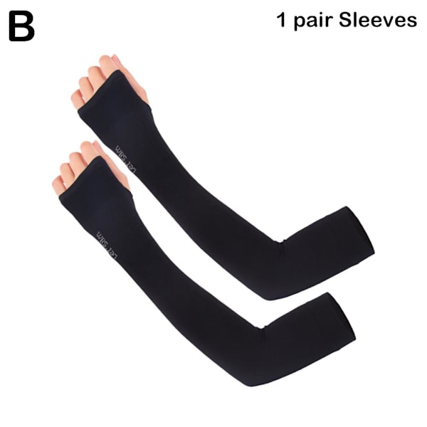 Kylärmar för armar, sport, UV-skydd, fysiskt solskydd, utomhus black one-size