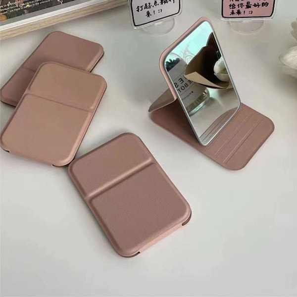 Vikbart Sminkspegel Rektangulär Toalettbord Kosmetisk Spegel Fyrkantig Enkelsidig Spegel Med Ställ F0g0 Pink 10.8*7cm
