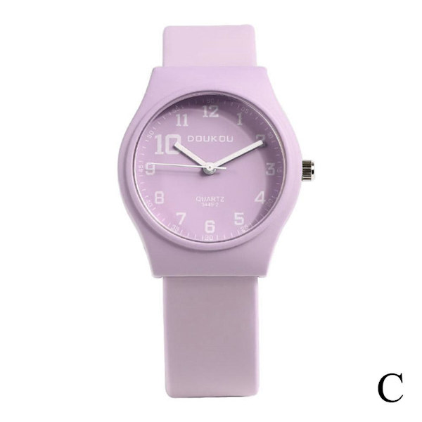 Mångsidig koreansk fruktosstudentklocka med enkel design 5R3W Purple One size