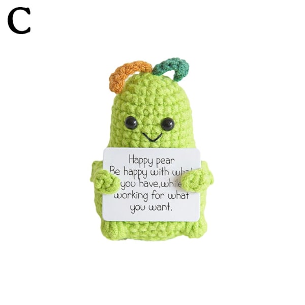 GHYJPAJK Rolig Positiv Frukt, stickad Positiv Frukt Söta Ull K duck pear 1pc