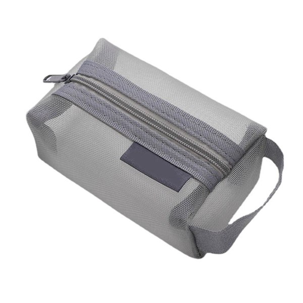 2024 Bärbar Fyrkantig Mesh Förvaringsväska Smink Kosmetikväska UK Ny L4Z5 grey 11*7*5cm