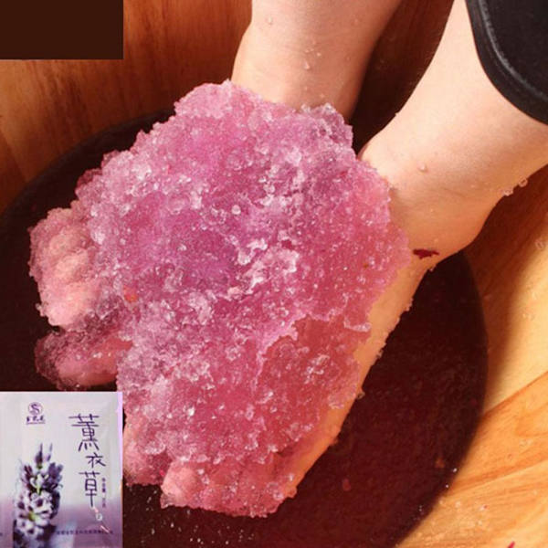 Foot SPA Salt med Exfolieringsscruber - Rose Bubble Bath Powder Purple 2pcs