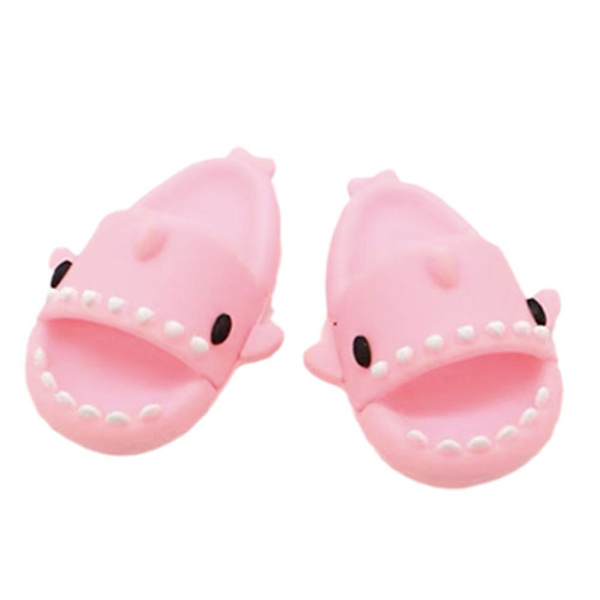 1Par Mini Shark Slipper Silikon Pet Hamster Hedgehog Skor Kul pink S