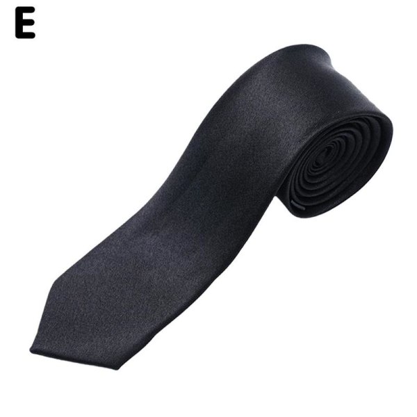 Slips för män Slim Tie Enfärgad Slips Polyester Smal Cravat black One-size