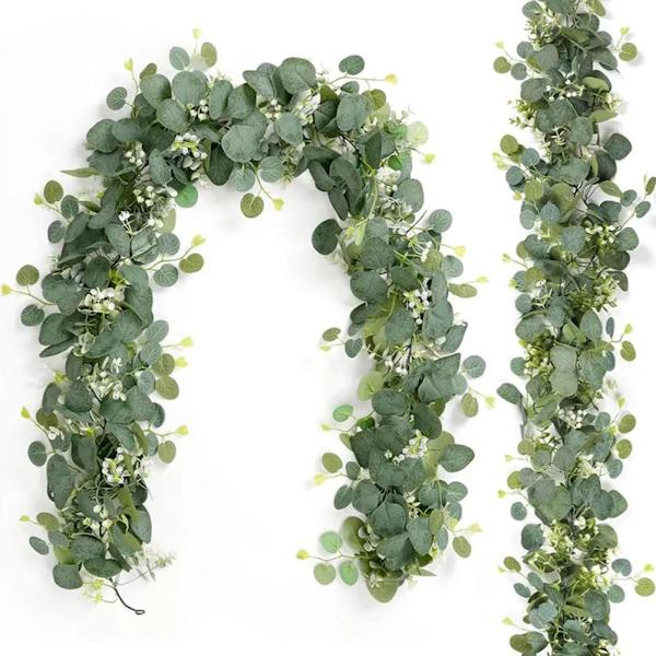 1,8 m Konstgjord Eukalyptusblad Girlang Vinranka Bröllop Hem Grönska ❀ Växt V6Q9 8857 1pcs