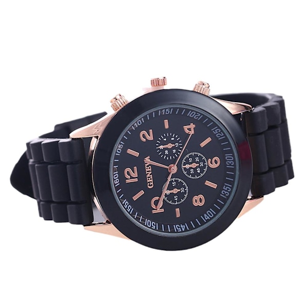 Färgad Jelly Quartz Silikonklocka Damklocka Present Jelly Armbandsur Student Dam F1W9 Black One size