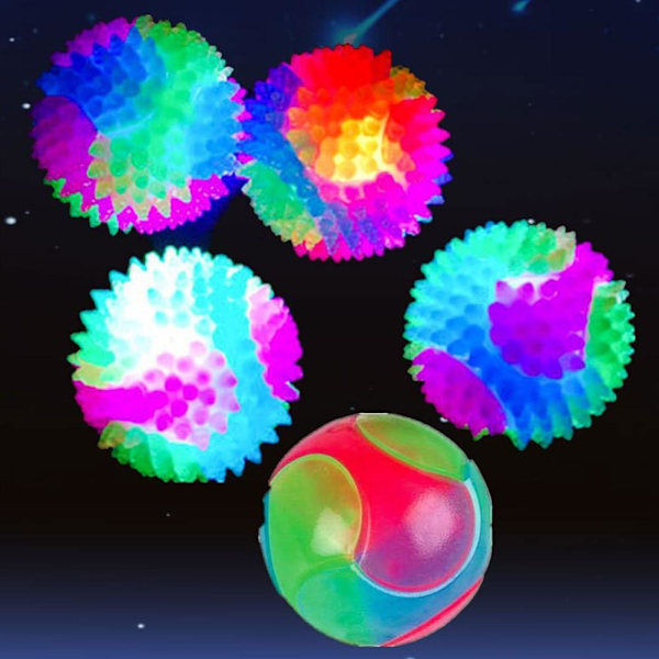 Kreativt Lysande Leksaksboll för Husdjur Hund Leksak Ljud Rolig Hund Barn Studsboll Leksak F5w1 Small ball glossy 5.5cm