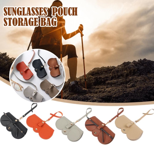 Mjukt Läder Solglasögonväska Läsglasögonfodral Solglasögonpåse khaki one-size
