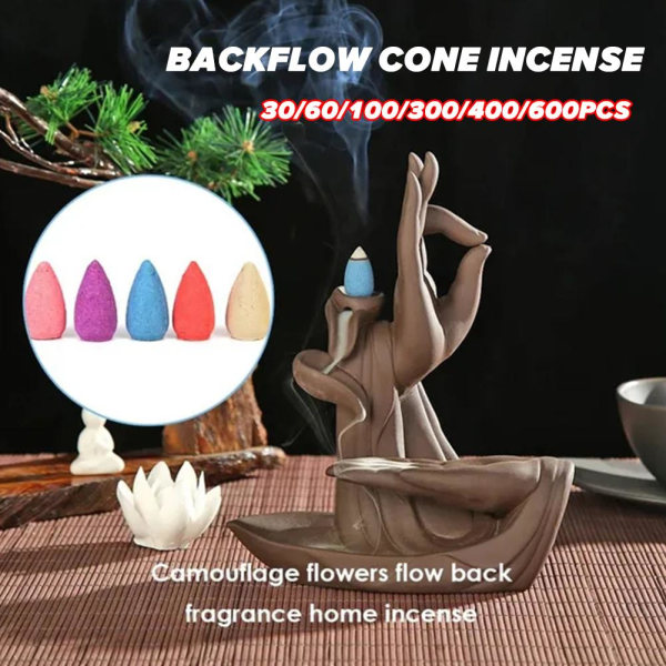 600 st Backflow Cone Rökelse Naturlig doft för att sova mig 100 100pc