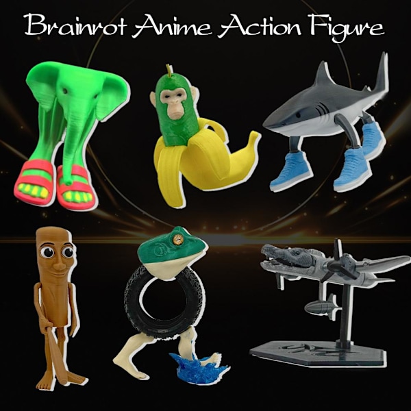 Tung Tung Sahur Italiensk Brainrot Träpinne Kreativa Leksaker Skrivbord  Bombardiro Crocodilo 1pcs