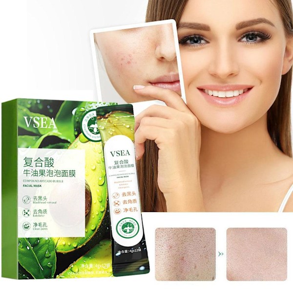 1 låda Avokado Bubble Rengörande LermaskAU Z2P6