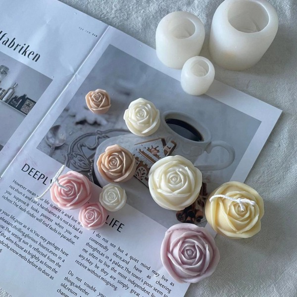 IUYQY 3D Blomma Molds Rose Form Ljusform Form Fonda 50-2046-d white 2046