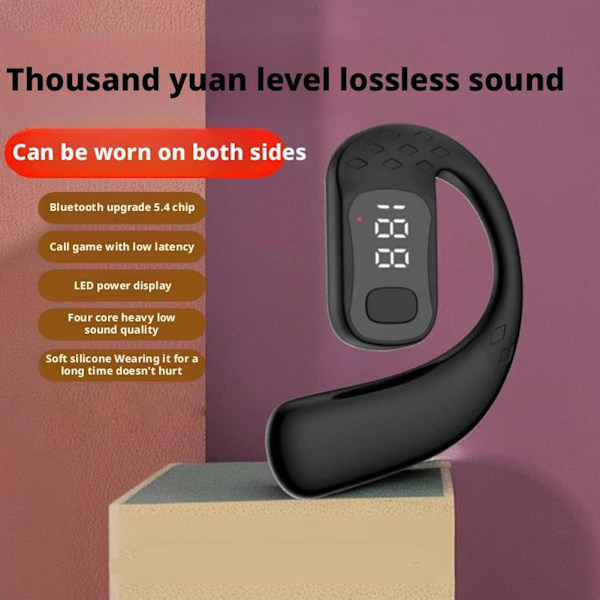 Bluetooth Headset, Trådlöst Bluetooth Hörsnäcka, V5.4 Trådlös Handsfree White 1 set