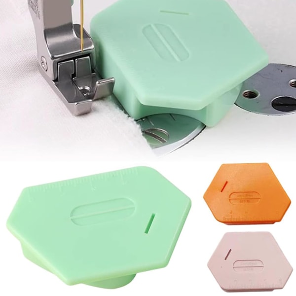 Magnetisk Sömnadsguide för Symaskin, 2024 Ny Polygonal Multifunktionell Sömnadsguide Fållvikare med Skala, Magnet Anti-Slip Grepp Symaskin orange 1pcs