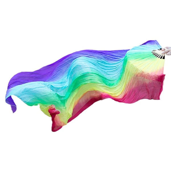 Gradient Dubbelsidig satin Dans Fan Craft - 150 cm Längd för W gradient one size