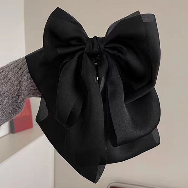 Dam Tjej Retro Elegant Chiffong Spets Stor Rosett Hårklämma Slips Q9O6 red onesize