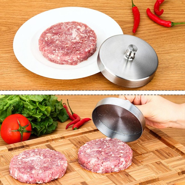 Rostfri Non-stick Burger Press Hamburger Patty Maker Kit S one-size